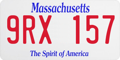 MA license plate 9RX157