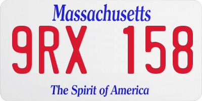 MA license plate 9RX158