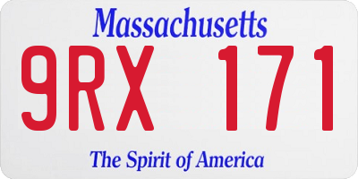 MA license plate 9RX171
