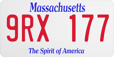MA license plate 9RX177