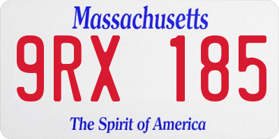 MA license plate 9RX185