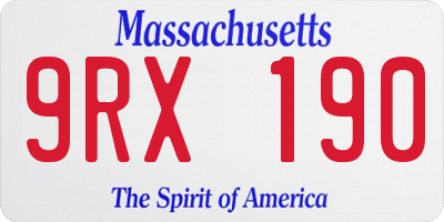 MA license plate 9RX190