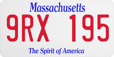 MA license plate 9RX195