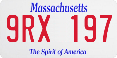 MA license plate 9RX197