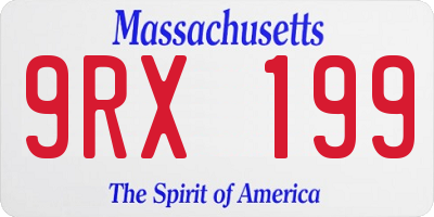 MA license plate 9RX199