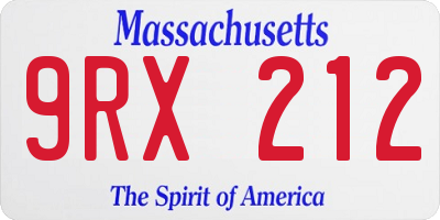 MA license plate 9RX212