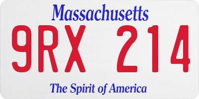 MA license plate 9RX214