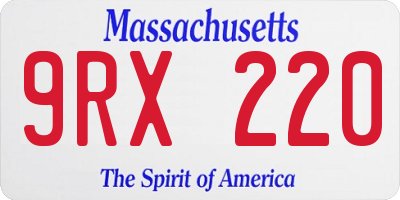 MA license plate 9RX220