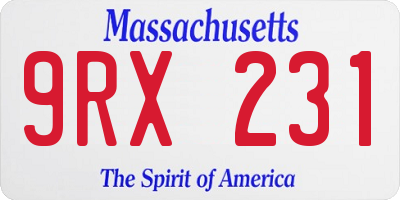 MA license plate 9RX231