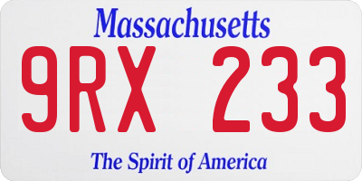 MA license plate 9RX233