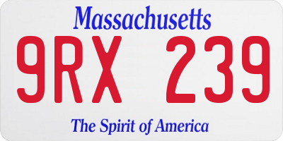 MA license plate 9RX239