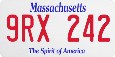 MA license plate 9RX242