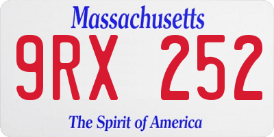 MA license plate 9RX252
