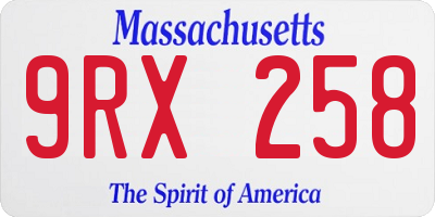 MA license plate 9RX258