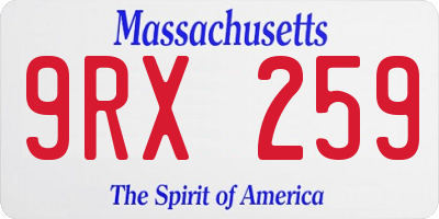 MA license plate 9RX259