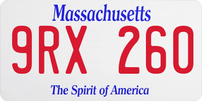 MA license plate 9RX260
