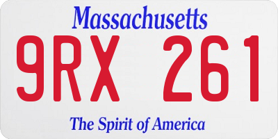 MA license plate 9RX261
