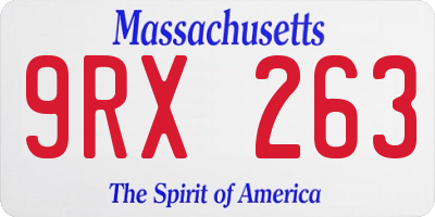 MA license plate 9RX263