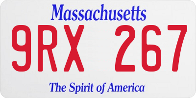 MA license plate 9RX267
