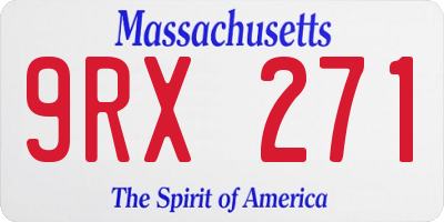 MA license plate 9RX271