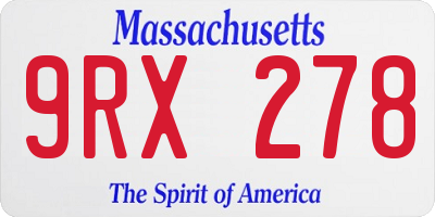 MA license plate 9RX278