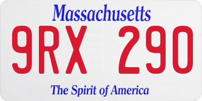 MA license plate 9RX290