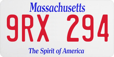 MA license plate 9RX294