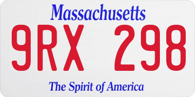 MA license plate 9RX298