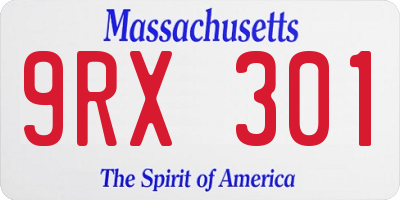 MA license plate 9RX301