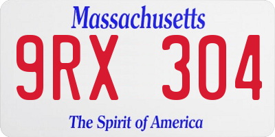 MA license plate 9RX304