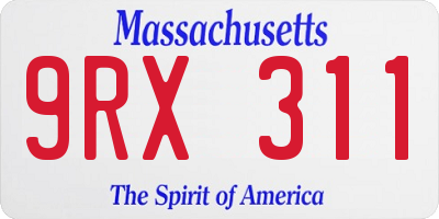 MA license plate 9RX311