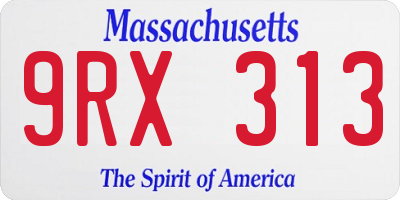 MA license plate 9RX313