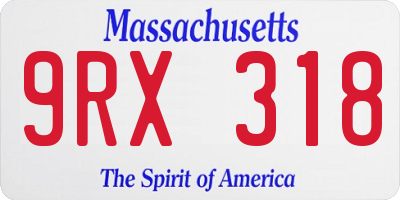 MA license plate 9RX318