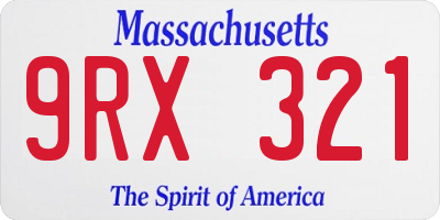 MA license plate 9RX321