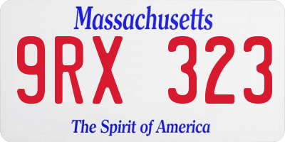 MA license plate 9RX323