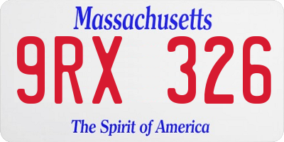 MA license plate 9RX326