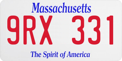 MA license plate 9RX331