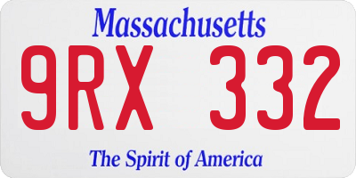 MA license plate 9RX332