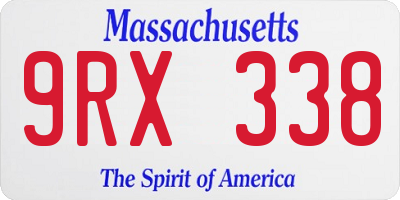 MA license plate 9RX338
