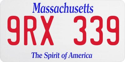 MA license plate 9RX339