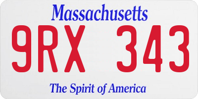 MA license plate 9RX343