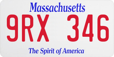 MA license plate 9RX346