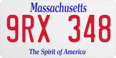 MA license plate 9RX348