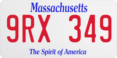 MA license plate 9RX349