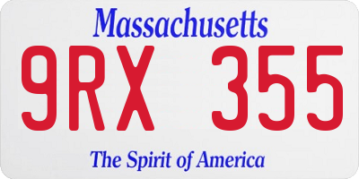 MA license plate 9RX355