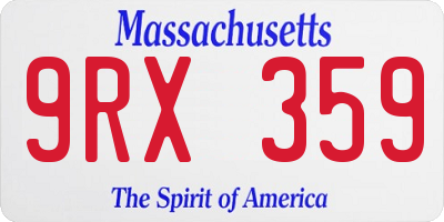 MA license plate 9RX359