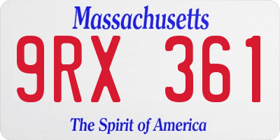 MA license plate 9RX361