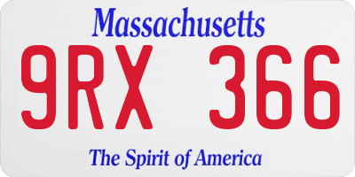 MA license plate 9RX366