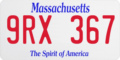 MA license plate 9RX367