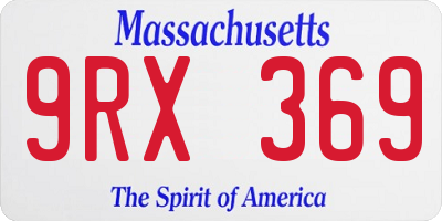 MA license plate 9RX369
